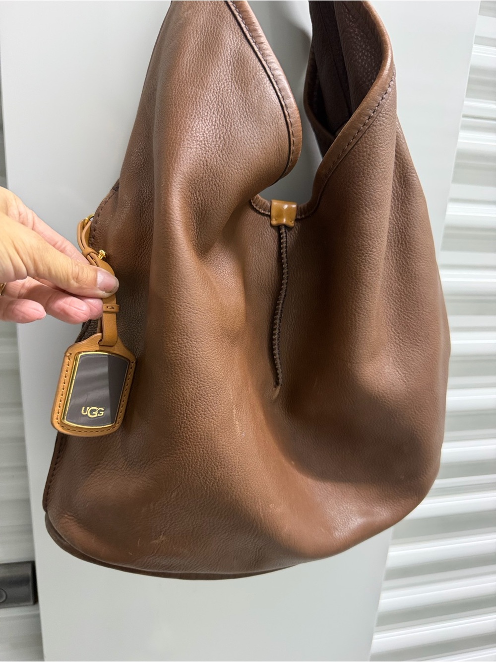 UGG Chestnut Brown Leather Shoulder Hobo
